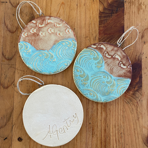 Footprints + Paw Prints in the Sand Ornament