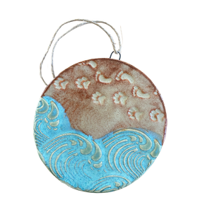 Footprints + Paw Prints in the Sand Ornament