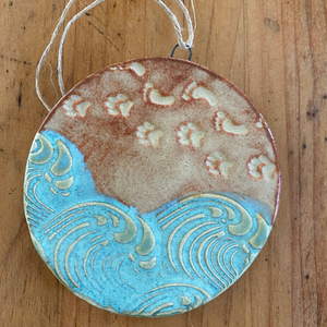 Footprints + Paw Prints in the Sand Ornament